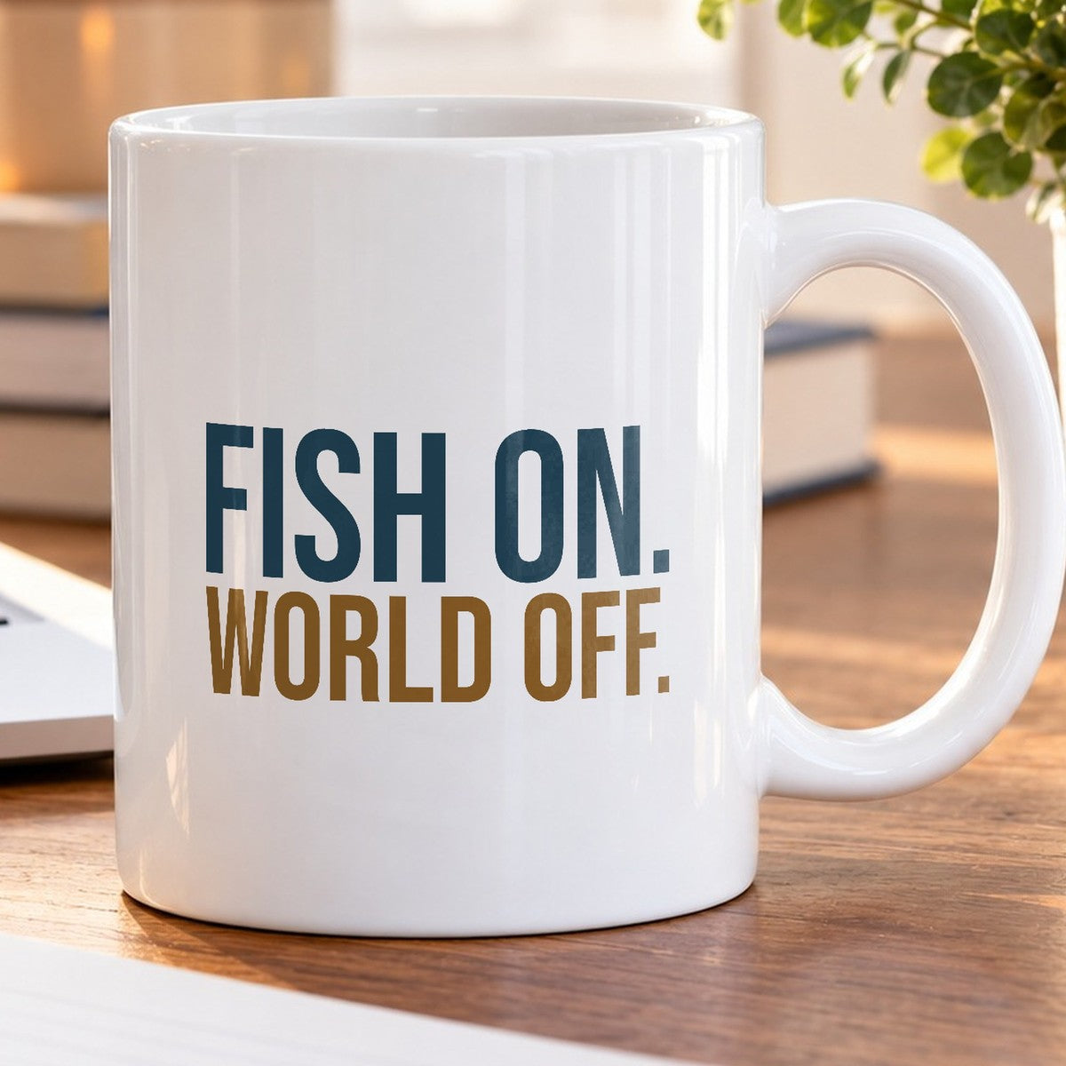 Funny Fishing Coffee Mug Fish On World Off - photo 5