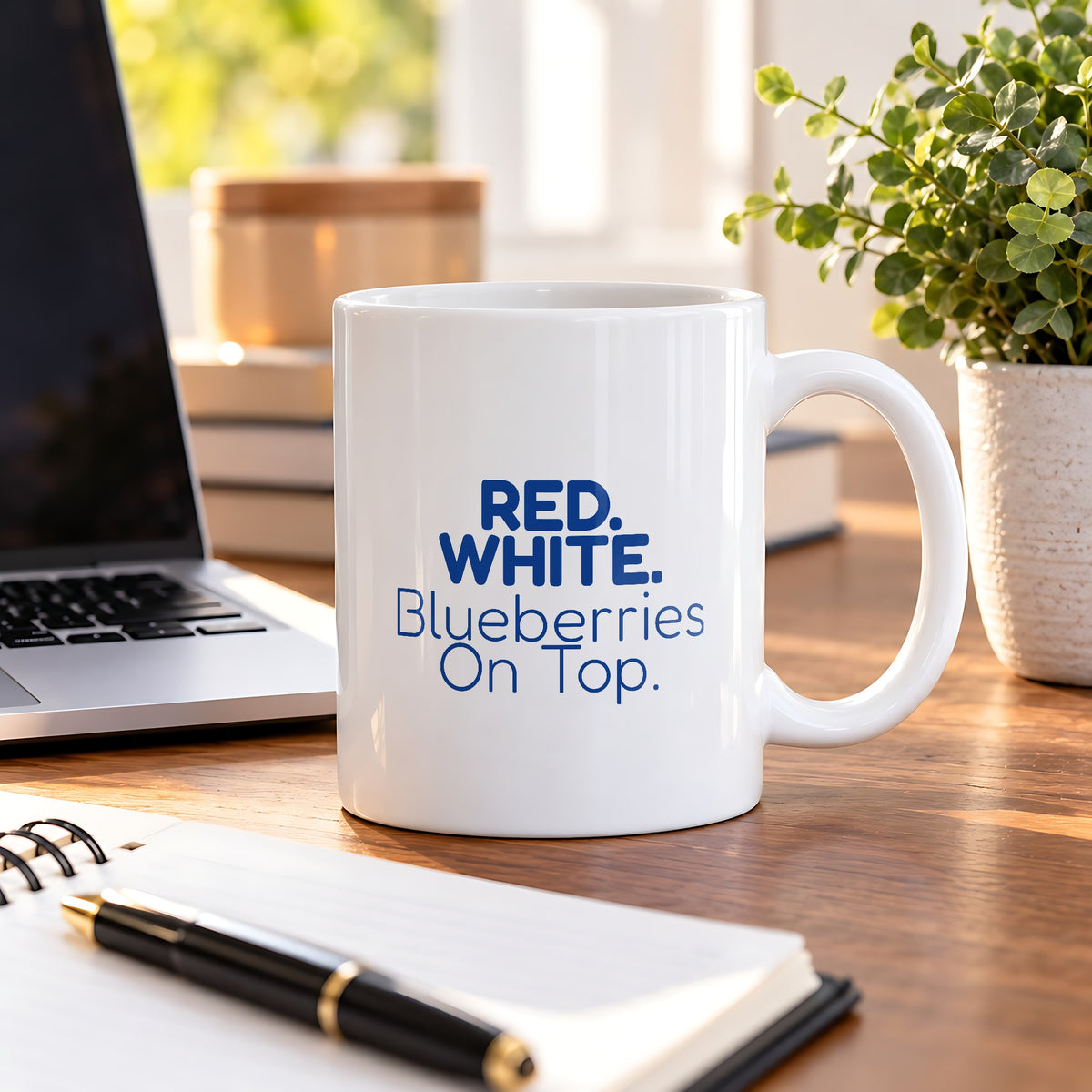 Funny Fourth Of July Coffee Mug Red White Blueberries For Host - photo 1