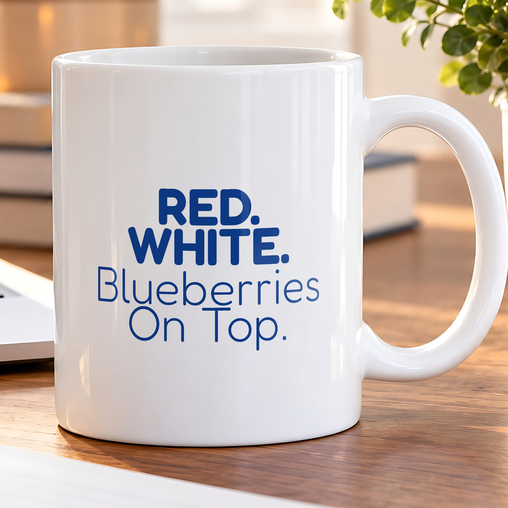 Funny Fourth Of July Coffee Mug Red White Blueberries For Host - photo 5