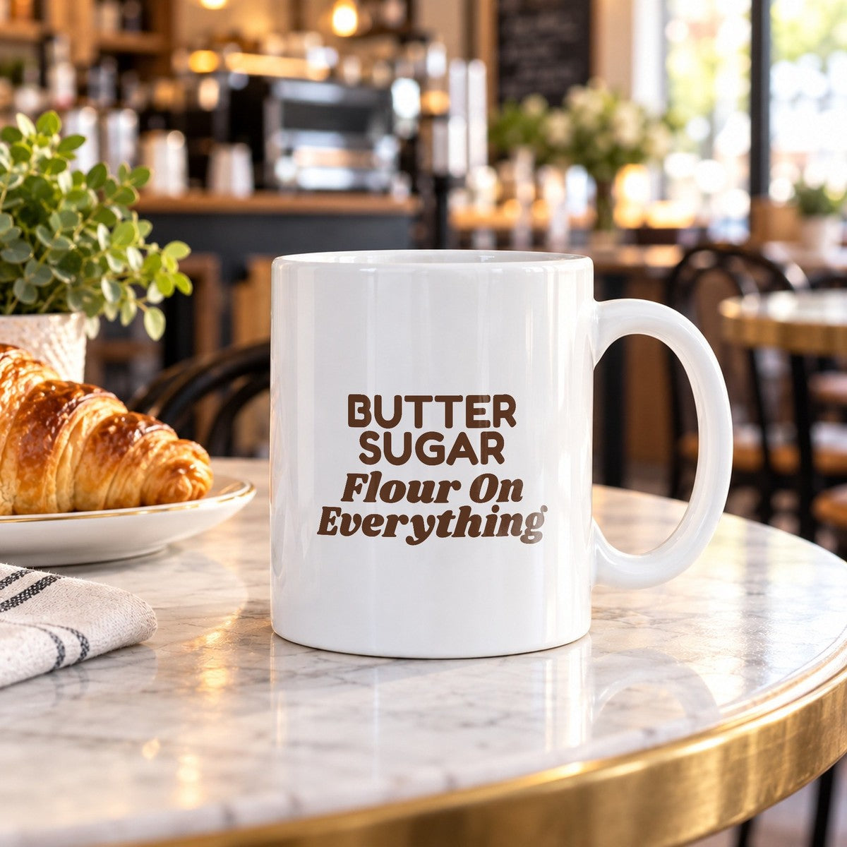 Funny Christmas Coffee Mug Butter Sugar Flour On Everything - photo 3