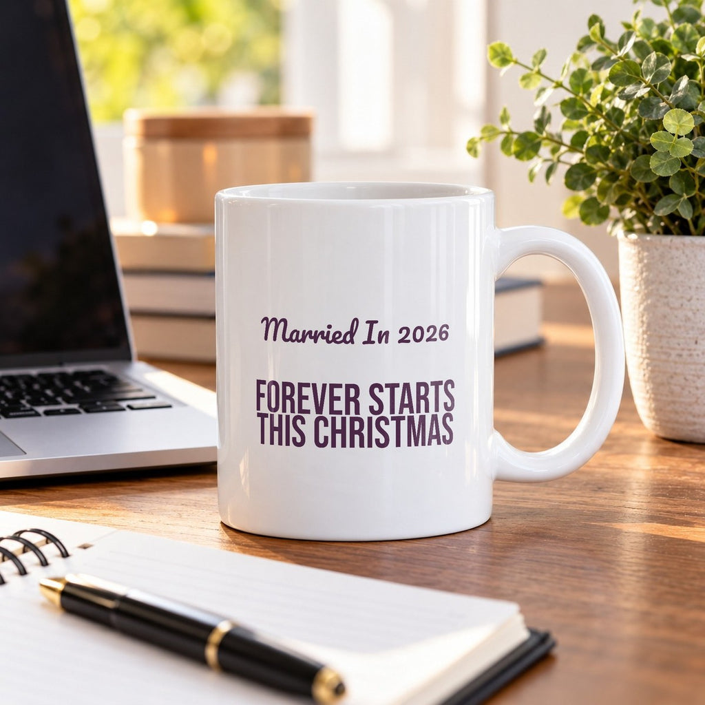 Married In 2026 Forever Starts This Christmas Coffee Mug For Couples - photo 3