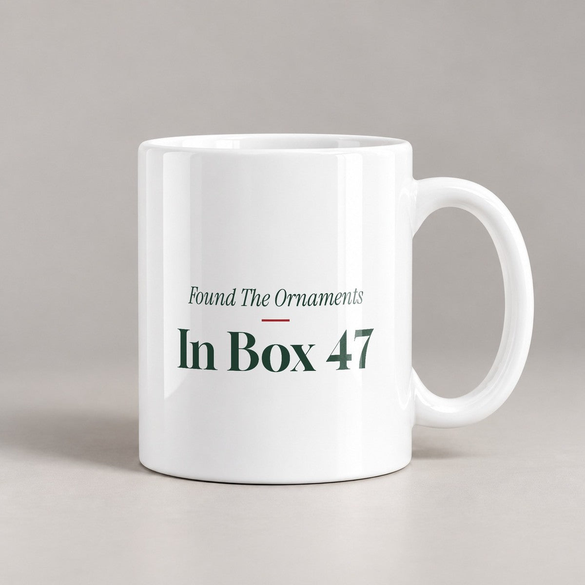 Funny New Home Christmas Coffee Mug Found The Ornaments In Box 47 - photo 2