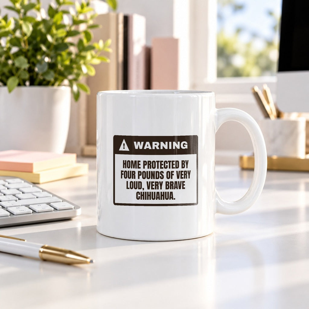Funny Chihuahua Mug Four Pounds Of Home Security For Dog Moms - photo 3