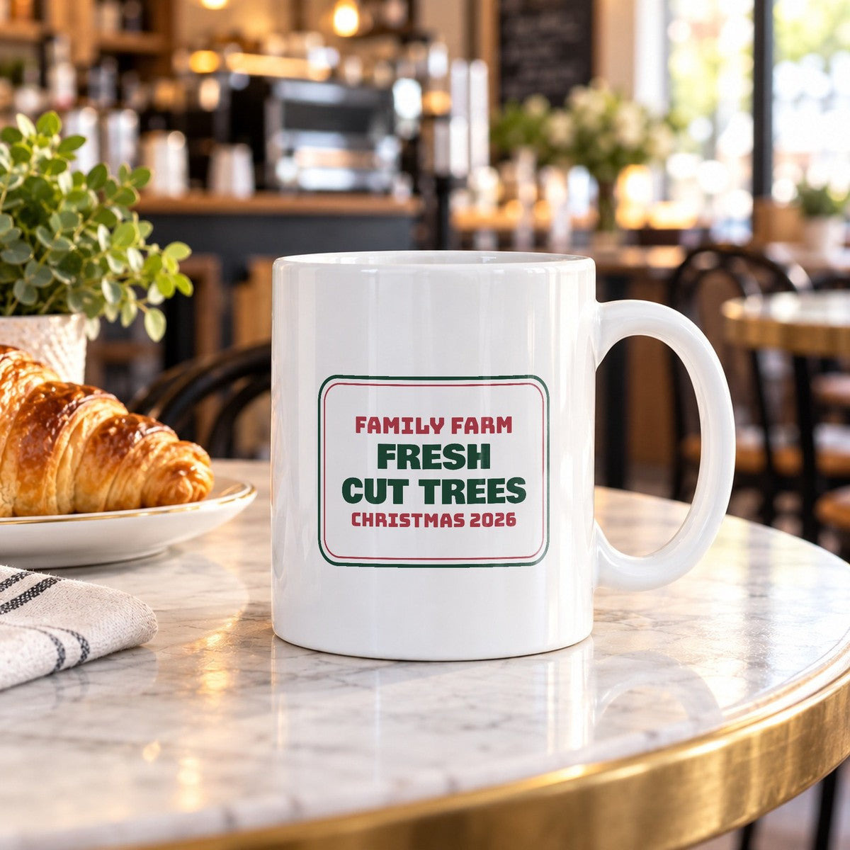 Fresh Cut Christmas Trees Farm Sign Coffee Mug For Cozy Mornings - photo 3