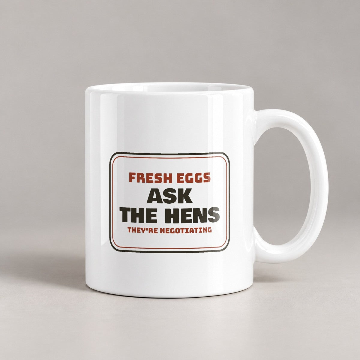 Funny Chicken Coffee Mug Fresh Eggs Sign Ask The Hens - photo 2