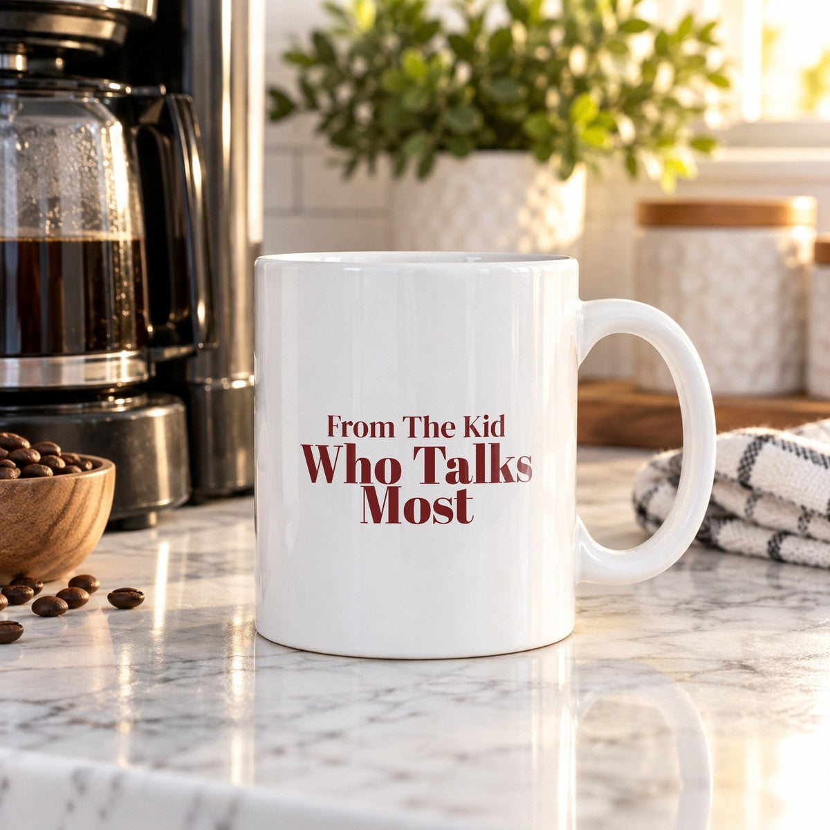 Funny Christmas Teacher Coffee Mug From The Kid Who Talks Most - photo 1