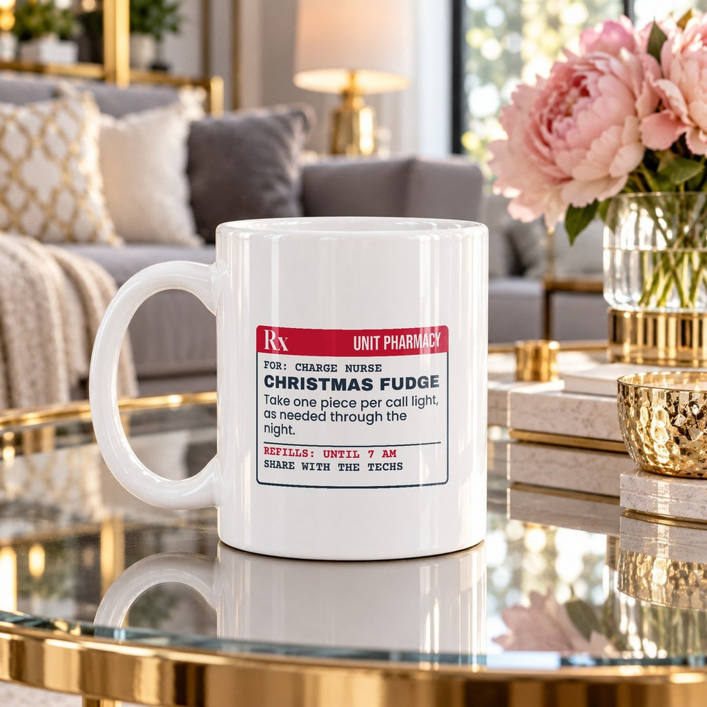 Funny Christmas Nurse Coffee Mug Christmas Fudge Prescription Label - photo 4