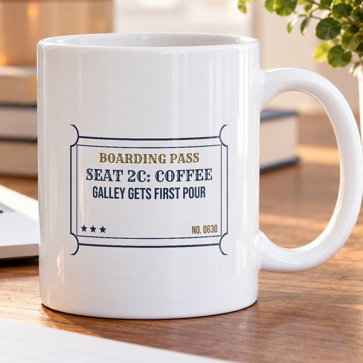 Flight Attendant Coffee Mug Boarding Pass Galley Gets First Pour - photo 5