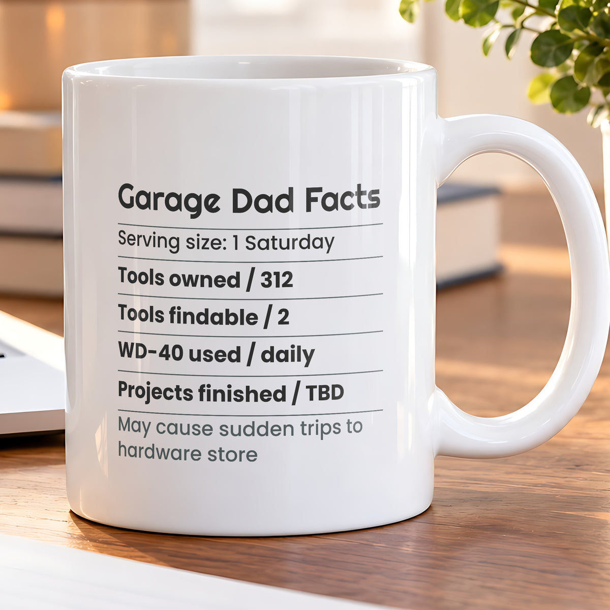 Garage Dad Nutrition Facts Coffee Mug Funny Label For Dad - photo 5