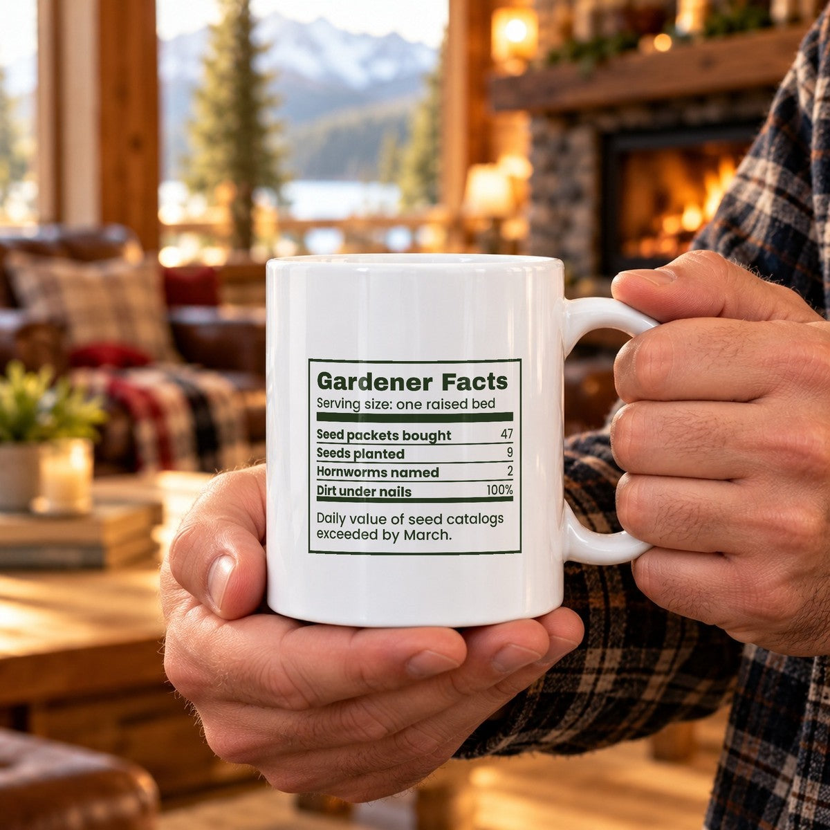 Funny Gardener Coffee Mug Seed Packets Nutrition Facts For Gardeners - photo 1