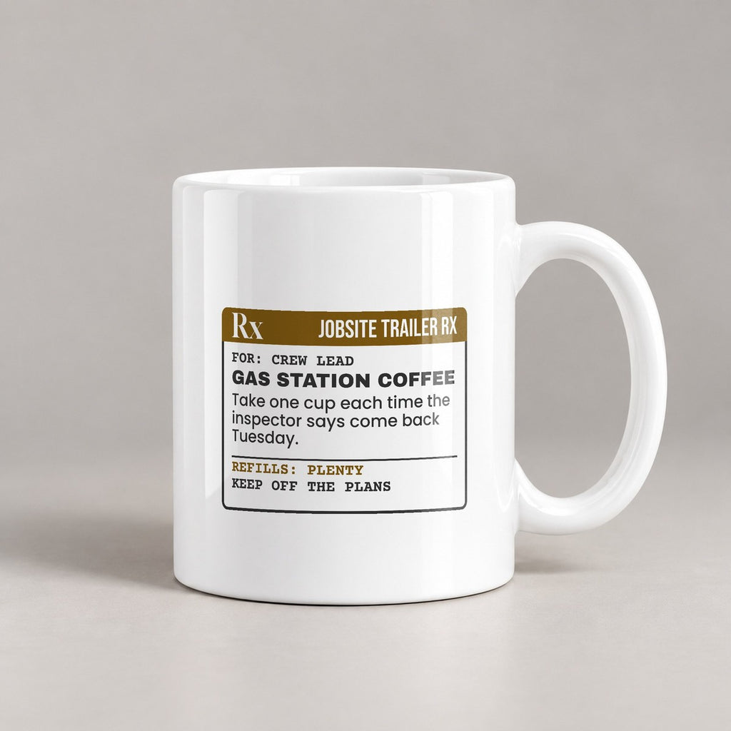 Funny Construction Worker Coffee Mug Gas Station Coffee Prescription - photo 1