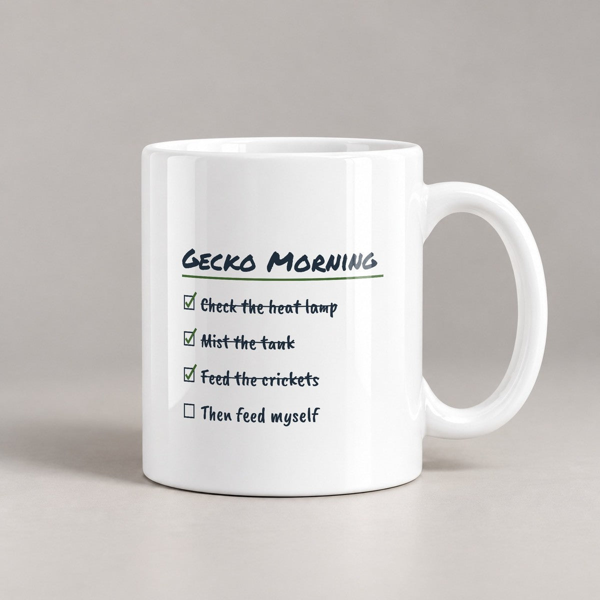 Funny Reptile Coffee Mug Gecko Morning Checklist For Reptile Owners - photo 1
