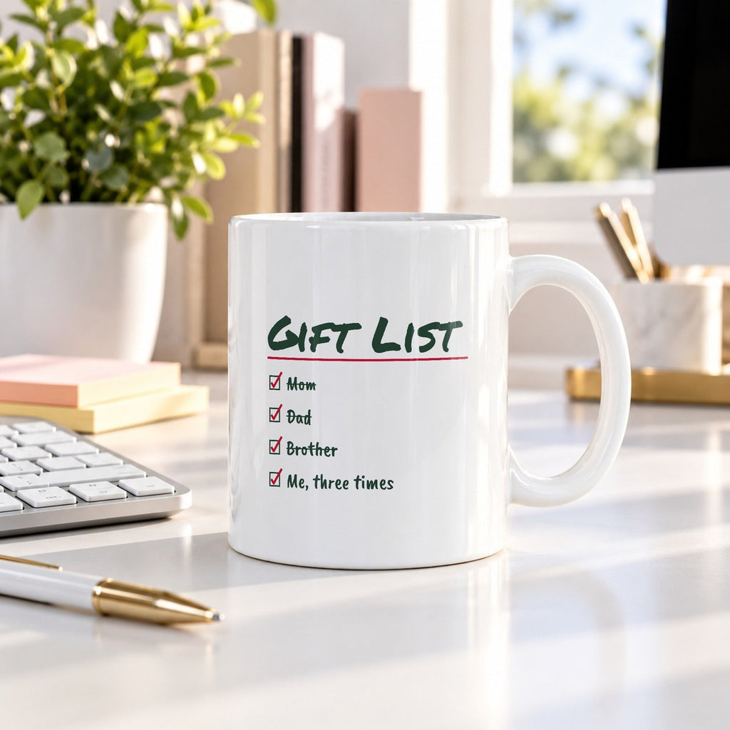 Funny Christmas Coffee Mug Present List Me Three Times Checklist - photo 2