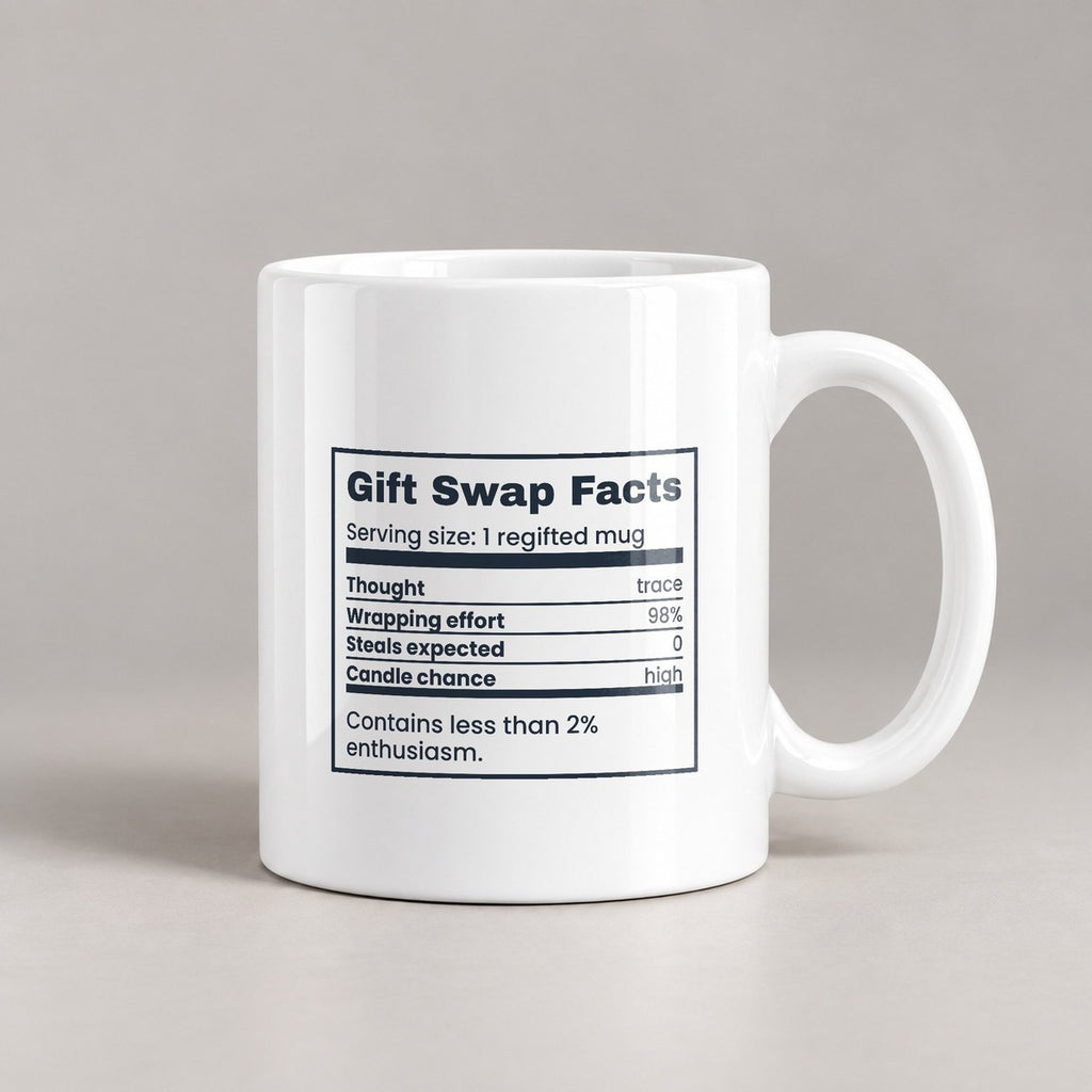 Funny White Elephant Coffee Mug Gift Swap Facts Thought Trace Amounts - photo 1