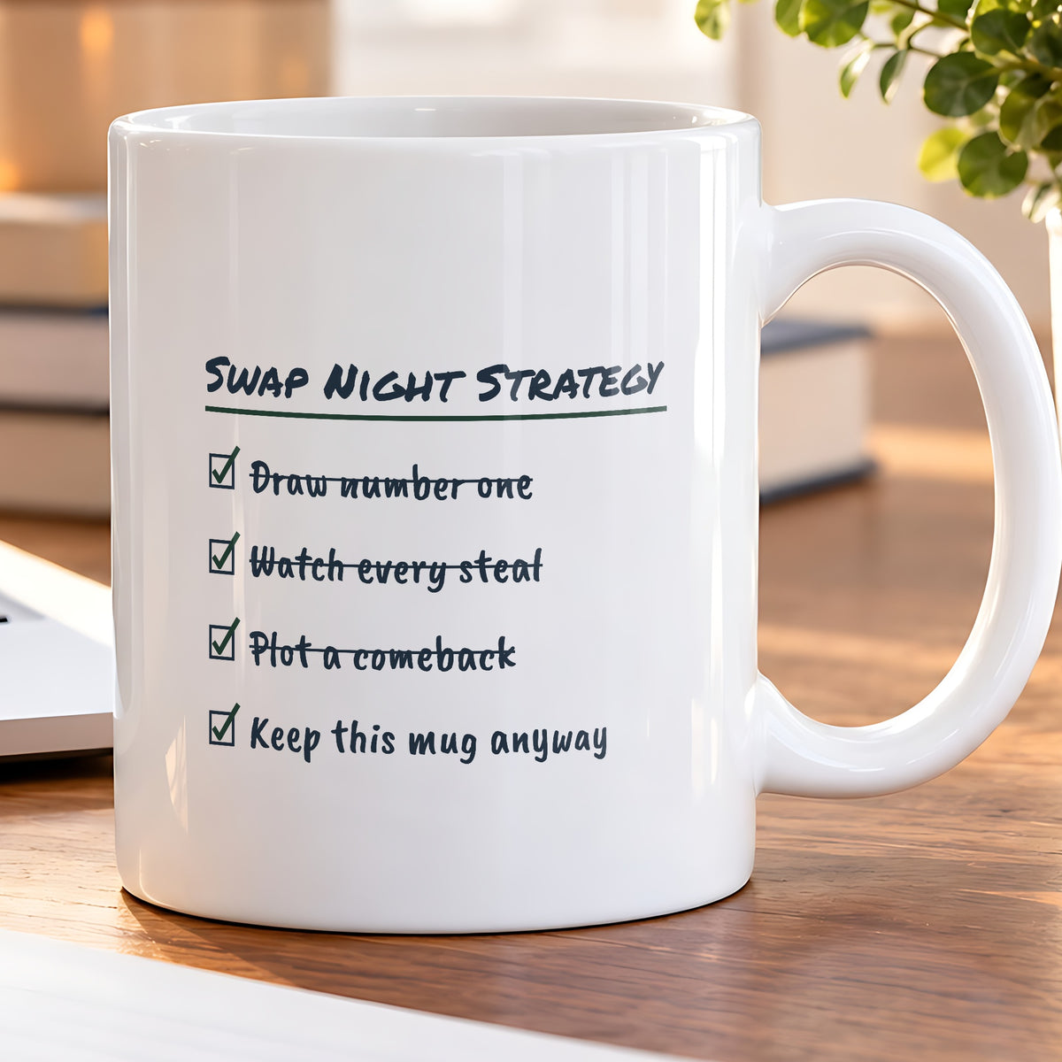 Funny White Elephant Coffee Mug Swap Night Strategy Checklist - photo 5