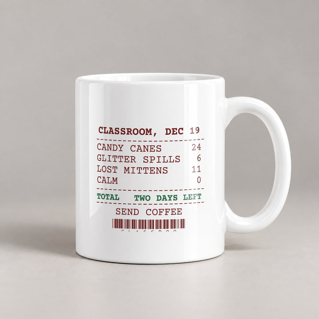 Funny Christmas Teacher Coffee Mug Glitter Spills 6 Lost Mittens 11 - photo 3