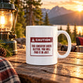 Funny Ugly Sweater Coffee Mug Sheds Glitter Until July Warning Label - photo 1