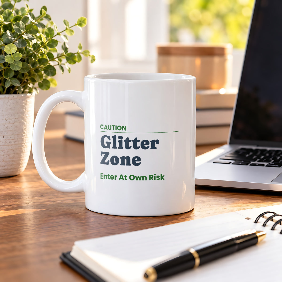 Funny Teacher Sign Coffee Mug Glitter Zone Enter At Own Risk - photo 4
