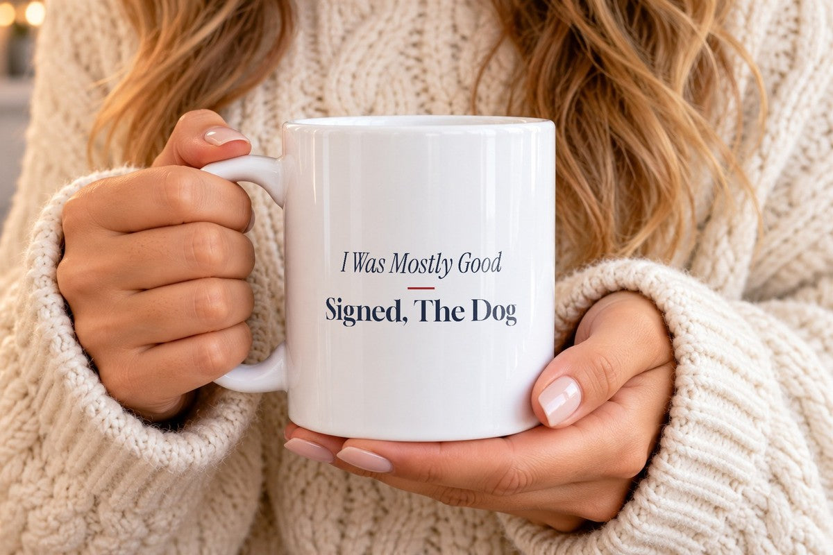 Funny Christmas Coffee Mug I Was Mostly Good Signed The Dog - photo 4