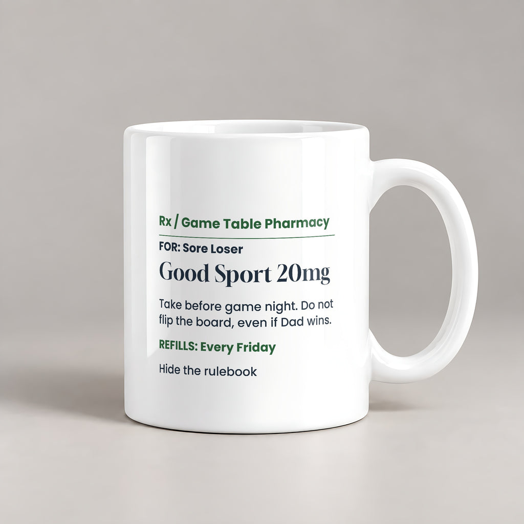 Funny Board Game Coffee Mug Good Sport Prescription For Game Night - photo 3