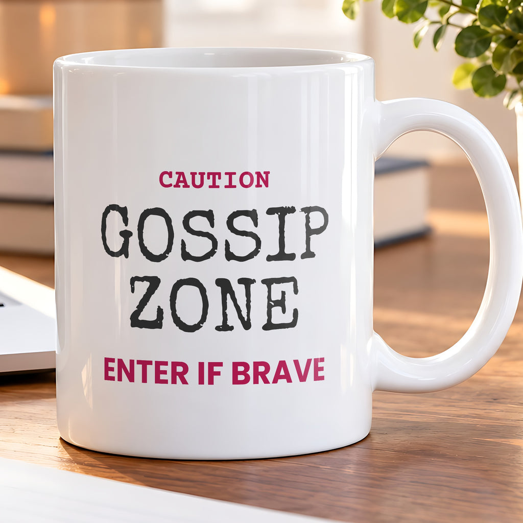 Gossip Zone Caution Sign Coffee Mug For Best Friends - photo 5