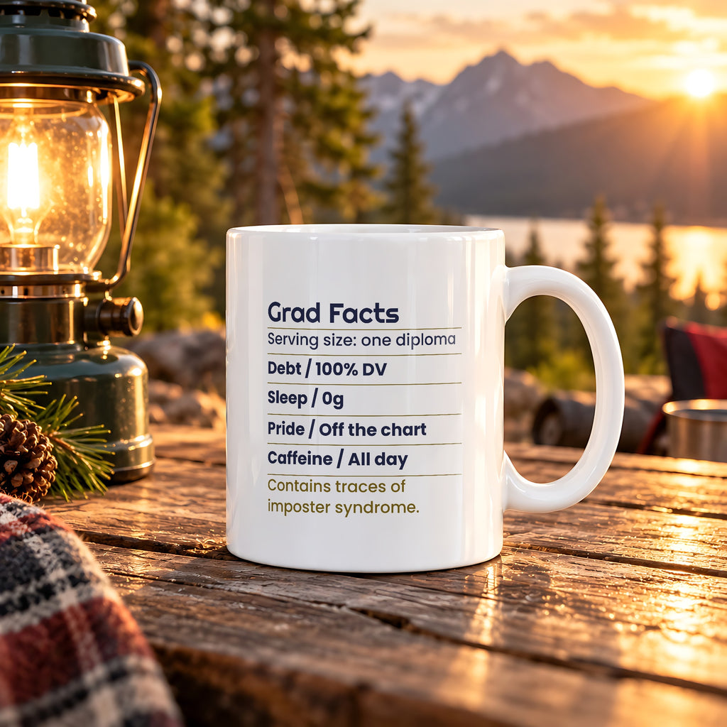 Funny Graduate Coffee Mug Nutrition Facts Label For College Grads - photo 2
