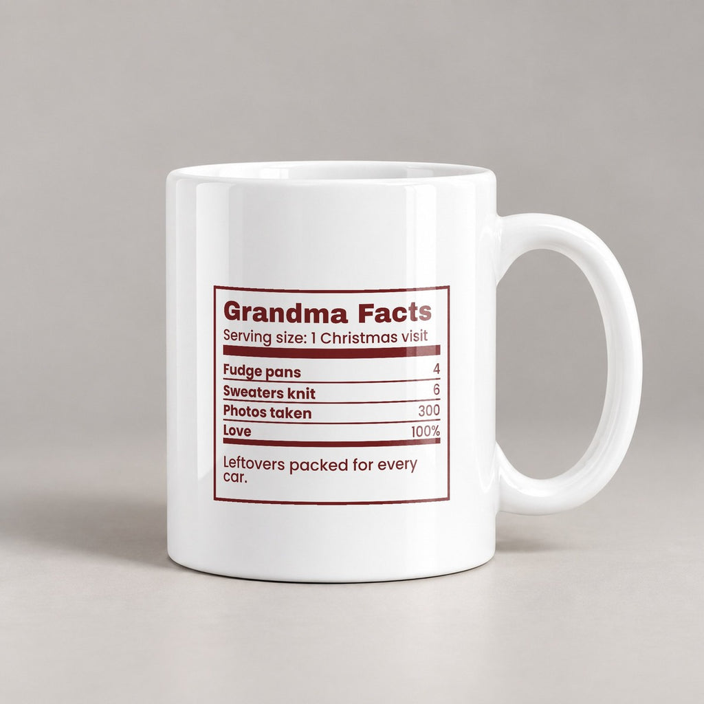 Funny Christmas Grandma Coffee Mug Grandma Facts Nutrition Label - photo 2