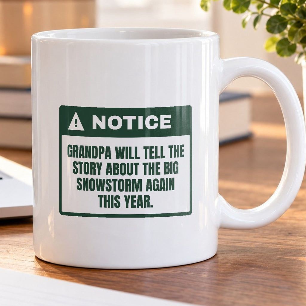 Funny Christmas Grandpa Coffee Mug Grandpa's Snowstorm Story Part Two - photo 5