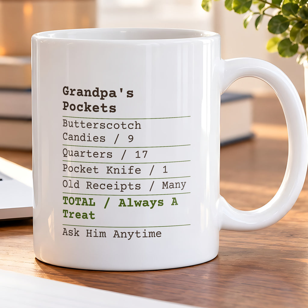 Father's Day Coffee Mug Grandpa's Pockets Receipt Butterscotch - photo 5