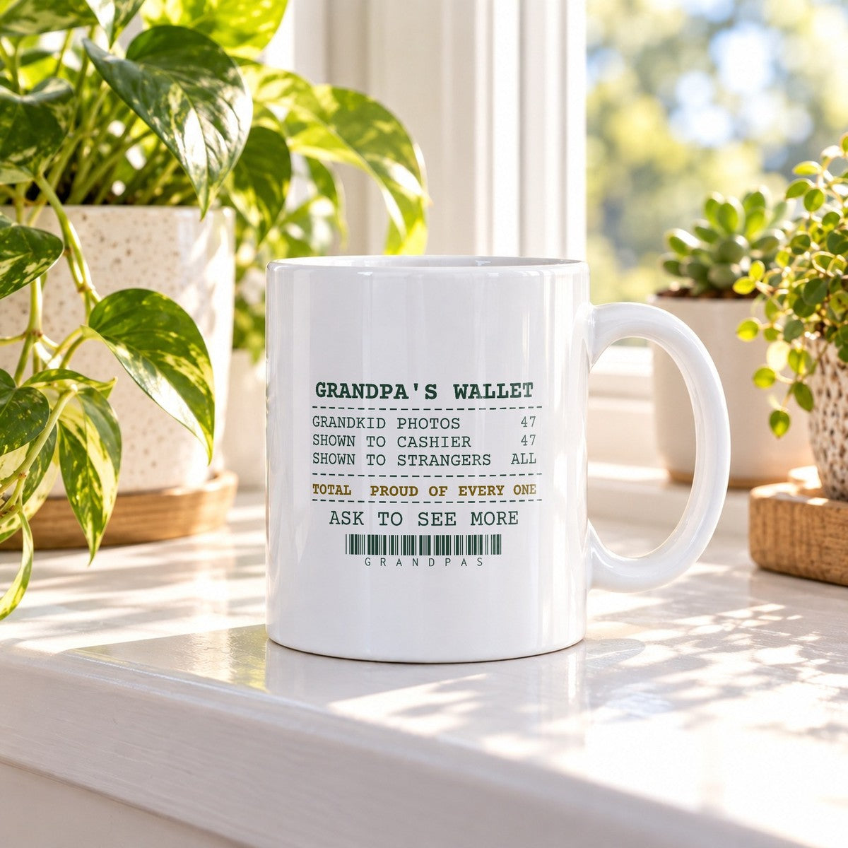 Funny Christmas Coffee Mug Grandpa's Wallet Photos Proud Of Every One - photo 3