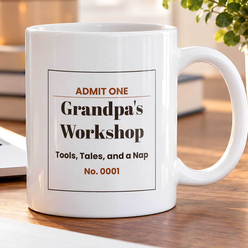 Funny Grandpa Workshop Ticket Coffee Mug For Grandpa - photo 5