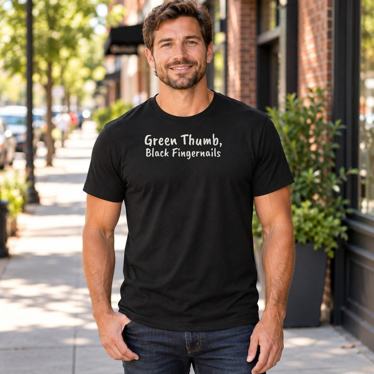 Funny Gardening Shirt Green Thumb Black Fingernails - photo 2