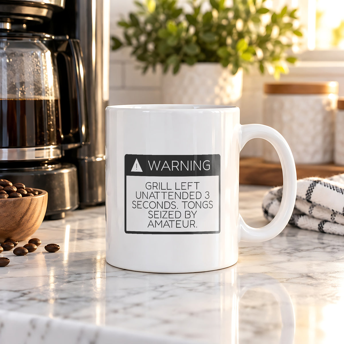 Grill Warning Coffee Mug Tongs Seized By Amateur For Dad - photo 3