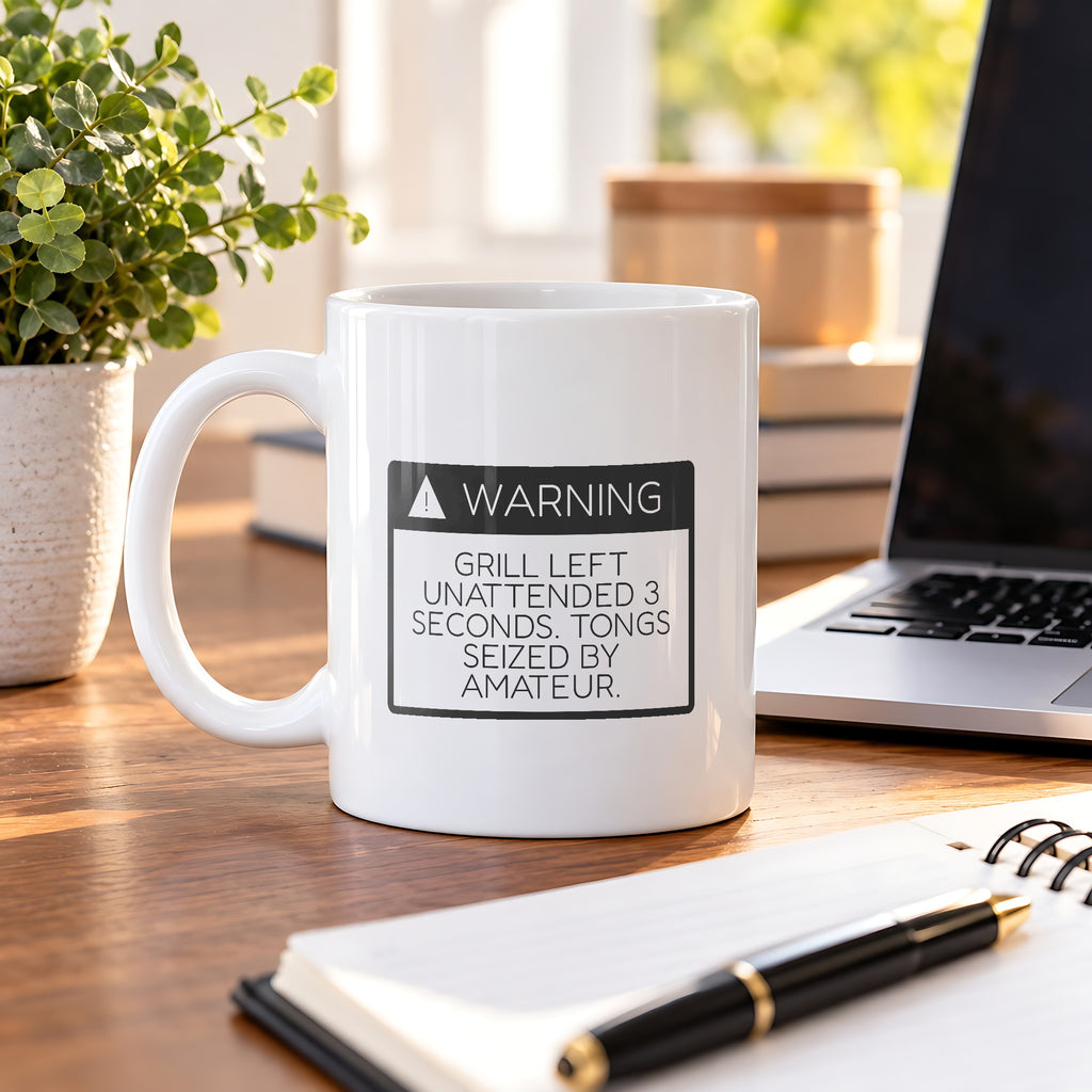 Grill Warning Coffee Mug Tongs Seized By Amateur For Dad - photo 4