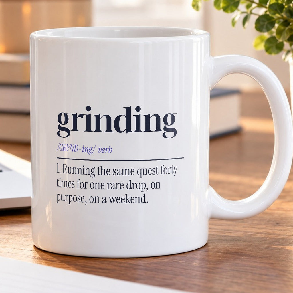 Gamer Coffee Mug Grinding For One Rare Drop Dictionary Definition - photo 5