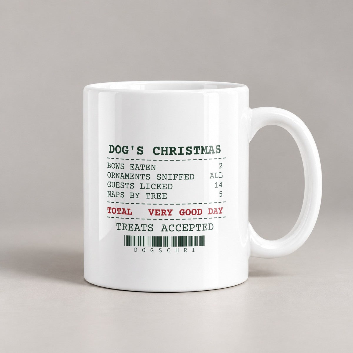Funny Christmas Dog Coffee Mug Dog's Christmas Receipt For Dog Lovers - photo 1
