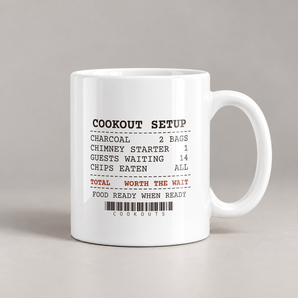 Funny BBQ Coffee Mug Cookout Receipt Guests Waiting Worth The Wait - photo 3