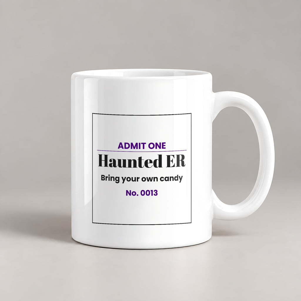 Funny Nurse Coffee Mug Haunted ER Ticket Design For Nurses - photo 3
