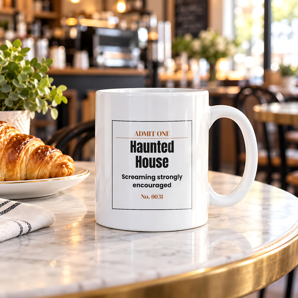 Funny Halloween Coffee Mug Haunted House Admit One Ticket For Fans - photo 2