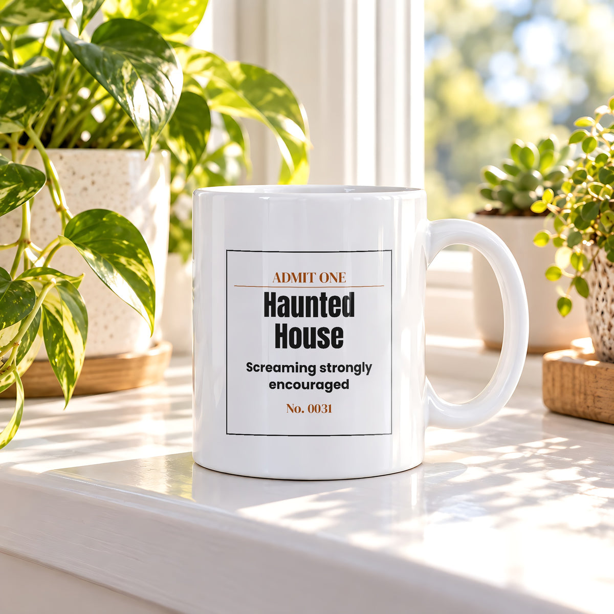 Funny Halloween Coffee Mug Haunted House Admit One Ticket For Fans - photo 3