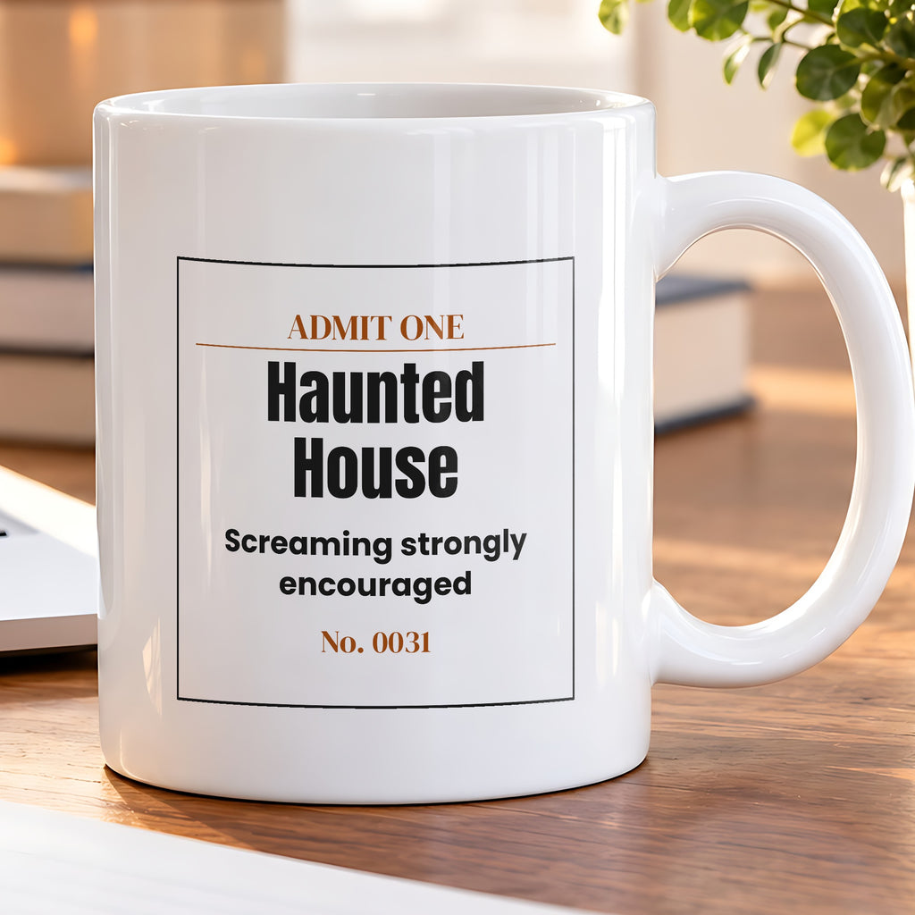Funny Halloween Coffee Mug Haunted House Admit One Ticket For Fans - photo 5