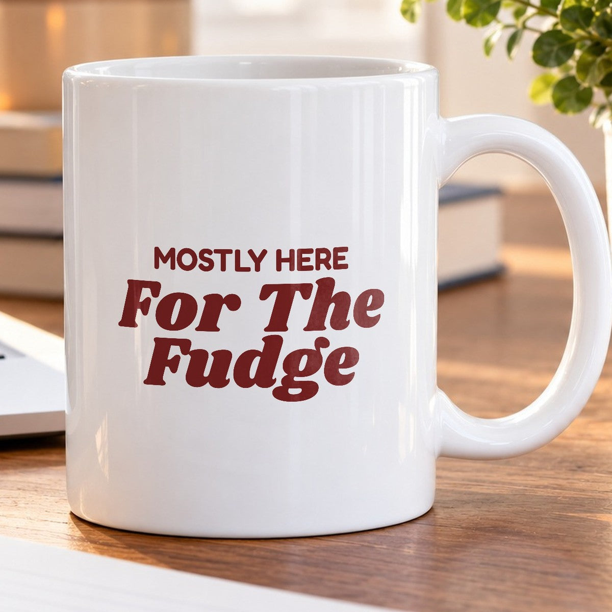 Funny Christmas Introvert Coffee Mug Mostly Here For The Fudge - photo 5