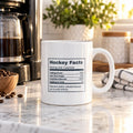 Funny Hockey Coffee Mug Hockey Facts Nutrition Label For Fans - photo 1