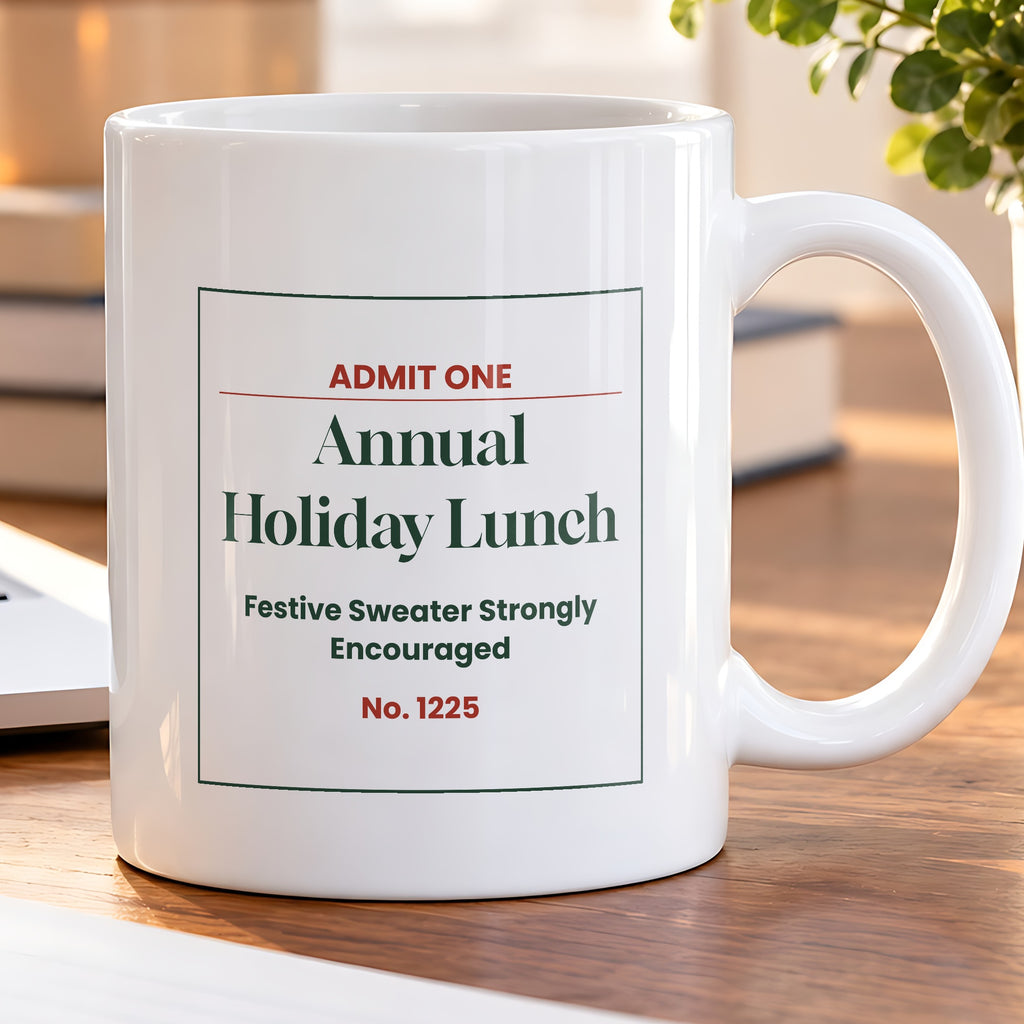 Funny Office Christmas Coffee Mug Annual Holiday Lunch Ticket - photo 5