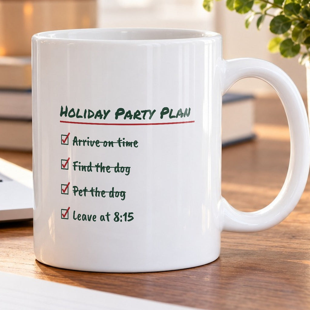 Funny Introvert Christmas Coffee Mug Holiday Party Plan Leave At 8:15 - photo 5