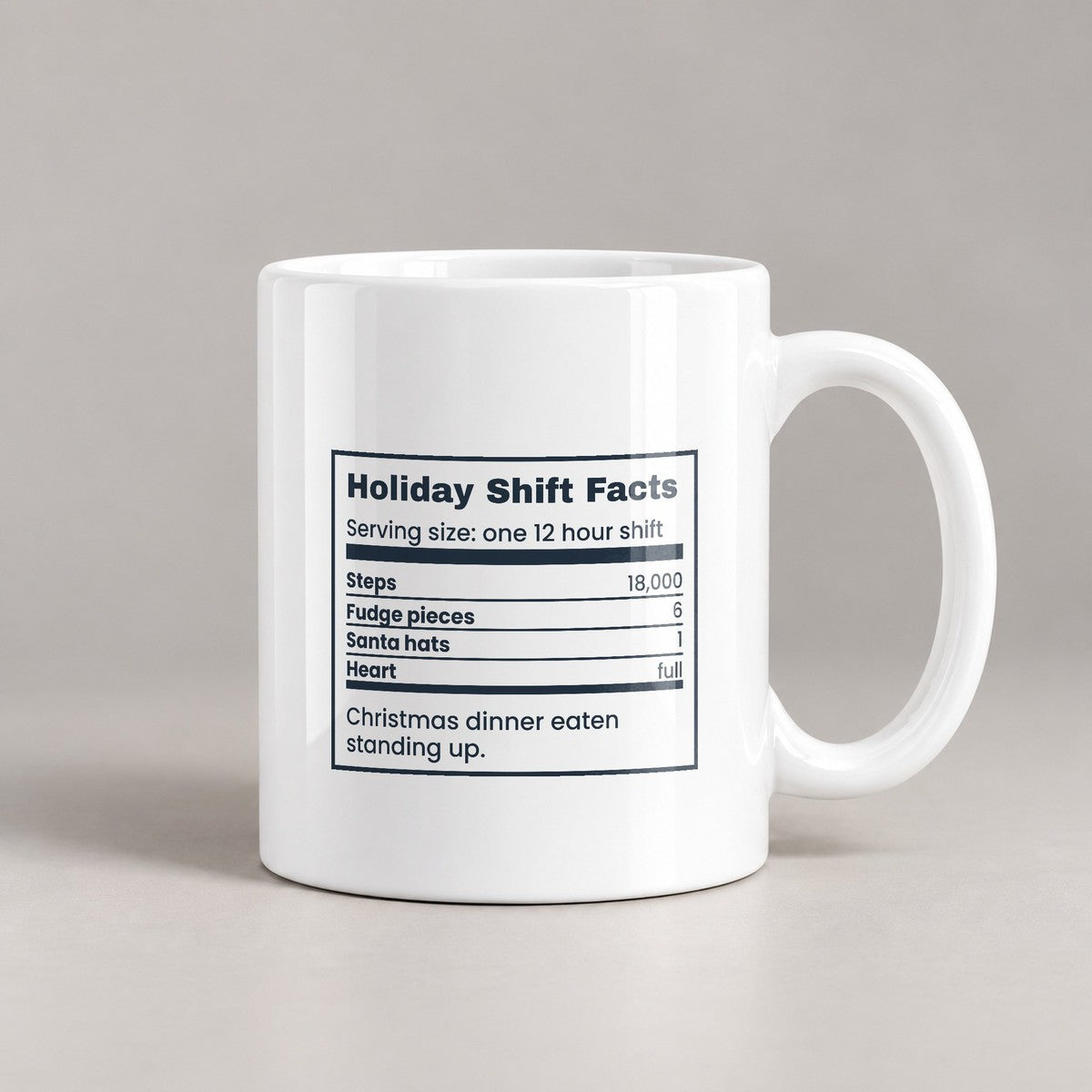Funny Christmas Nurse Coffee Mug Holiday Shift Facts Nutrition Label - photo 3