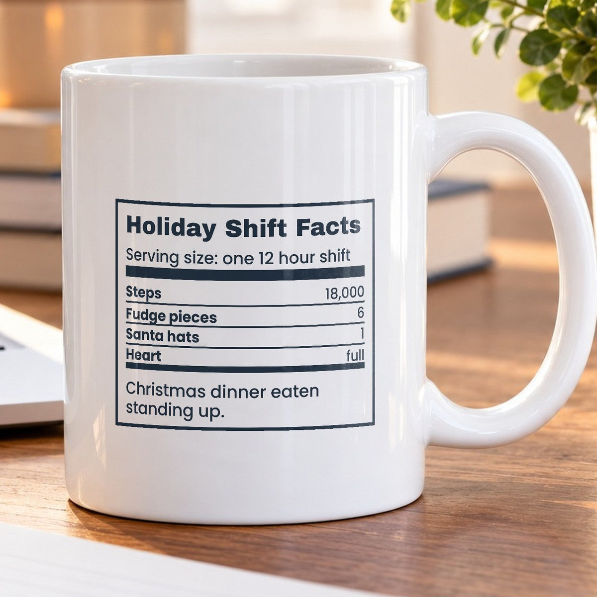 Funny Christmas Nurse Coffee Mug Holiday Shift Facts Nutrition Label - photo 5