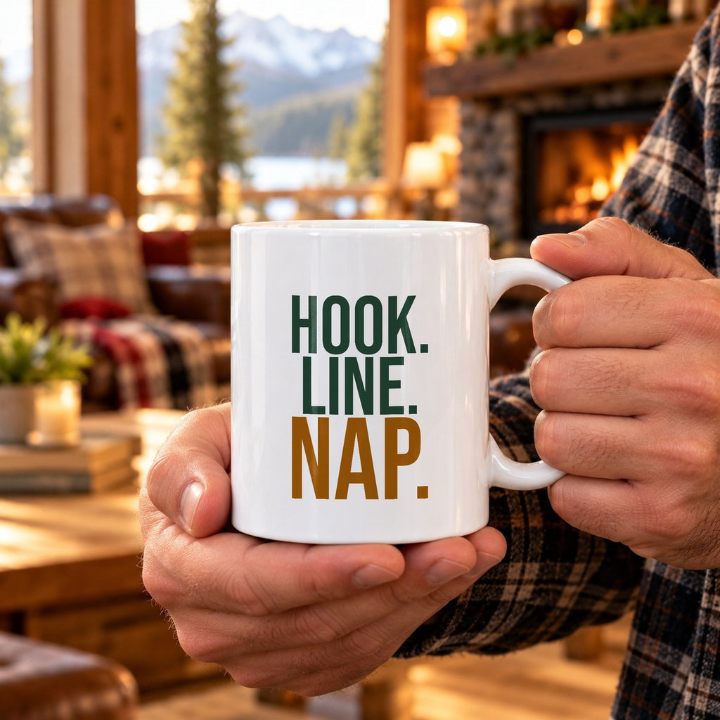 Funny Fishing Mug Hook Line Nap Coffee Cup - photo 2