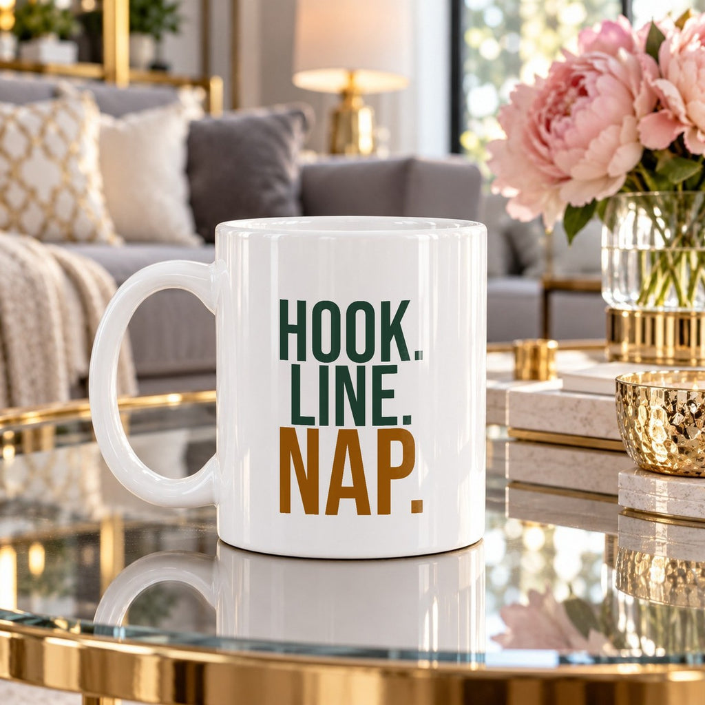 Funny Fishing Mug Hook Line Nap Coffee Cup - photo 4