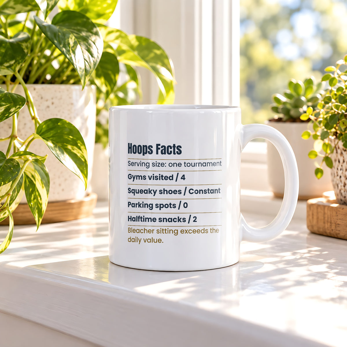 Funny Basketball Coffee Mug Hoops Facts Label For Basketball Parents - photo 1